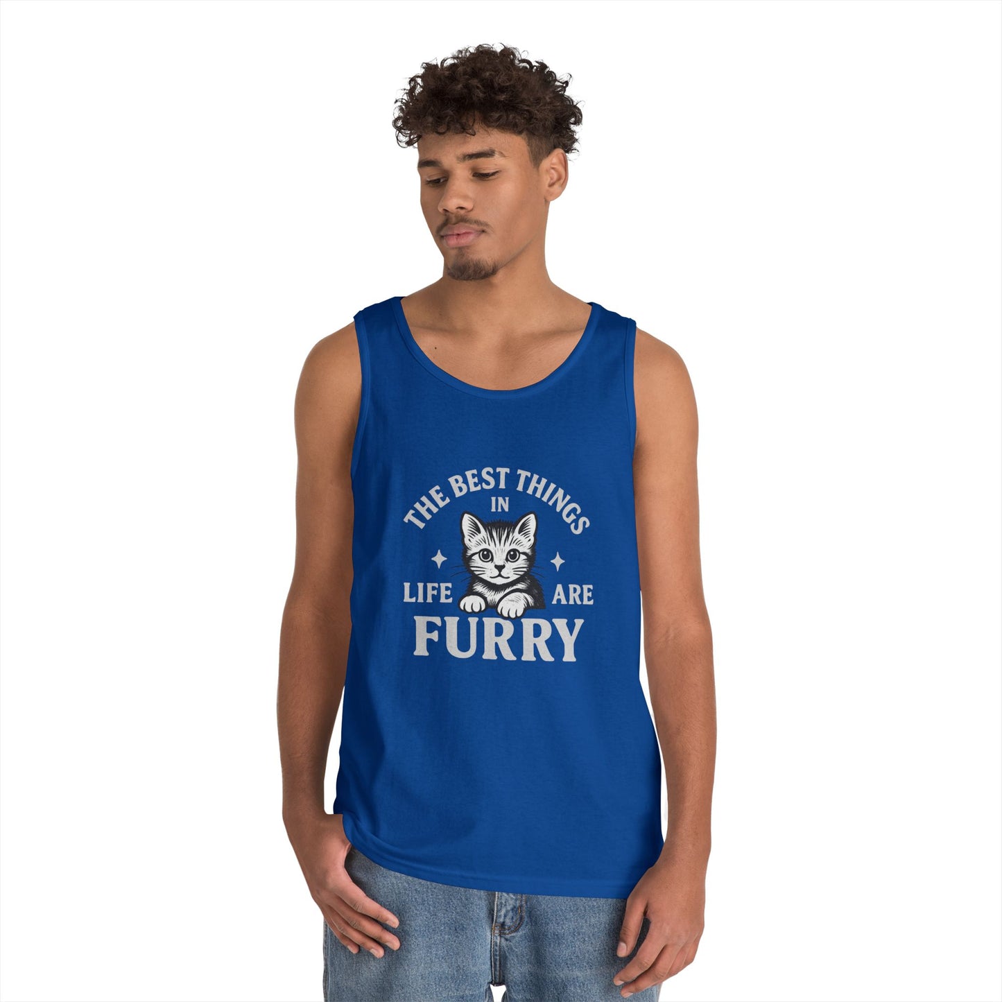 The Best Things in Life are Furry - Heavy Cotton Unisex Tank Top