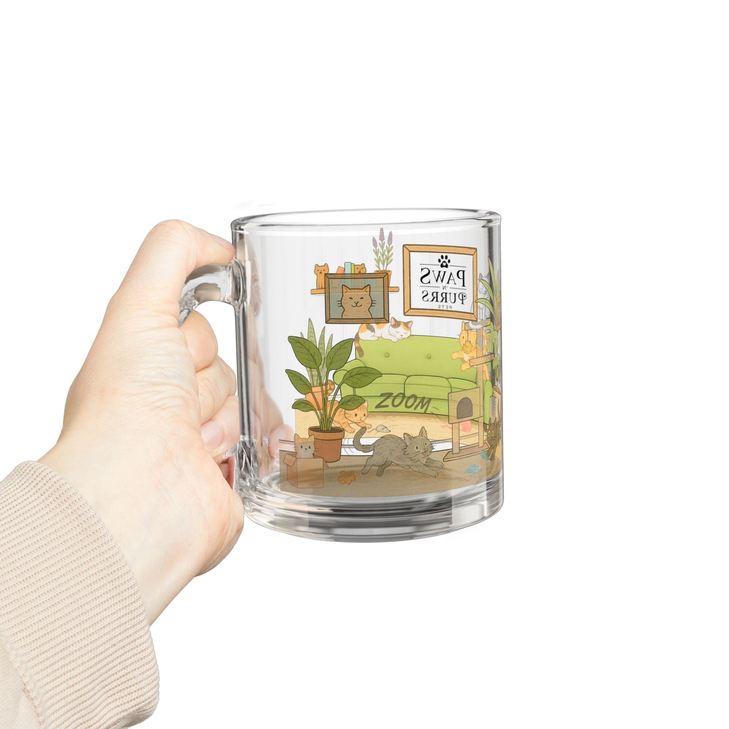Cat House Zoomies - 10oz Glass Mug