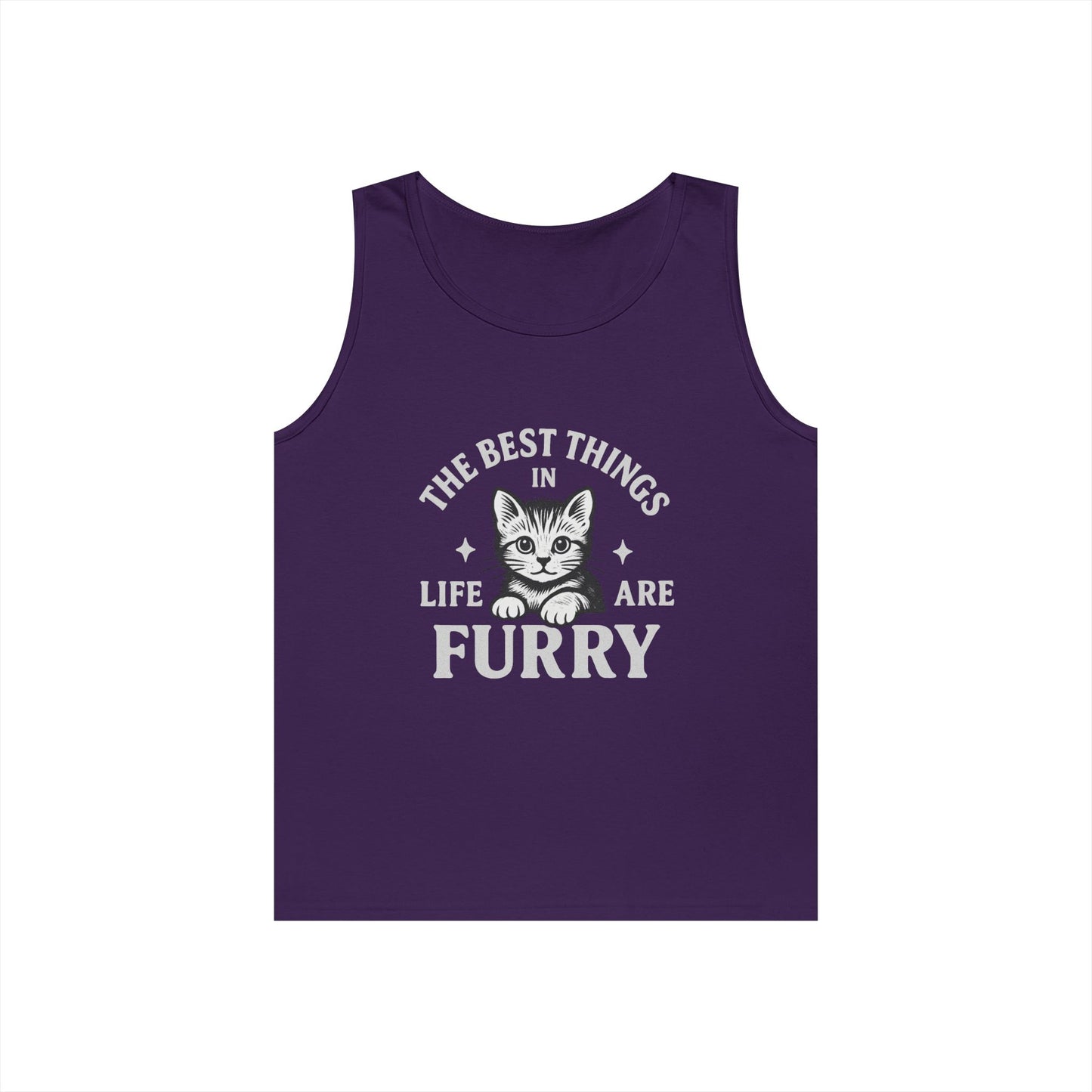 The Best Things in Life are Furry - Heavy Cotton Unisex Tank Top