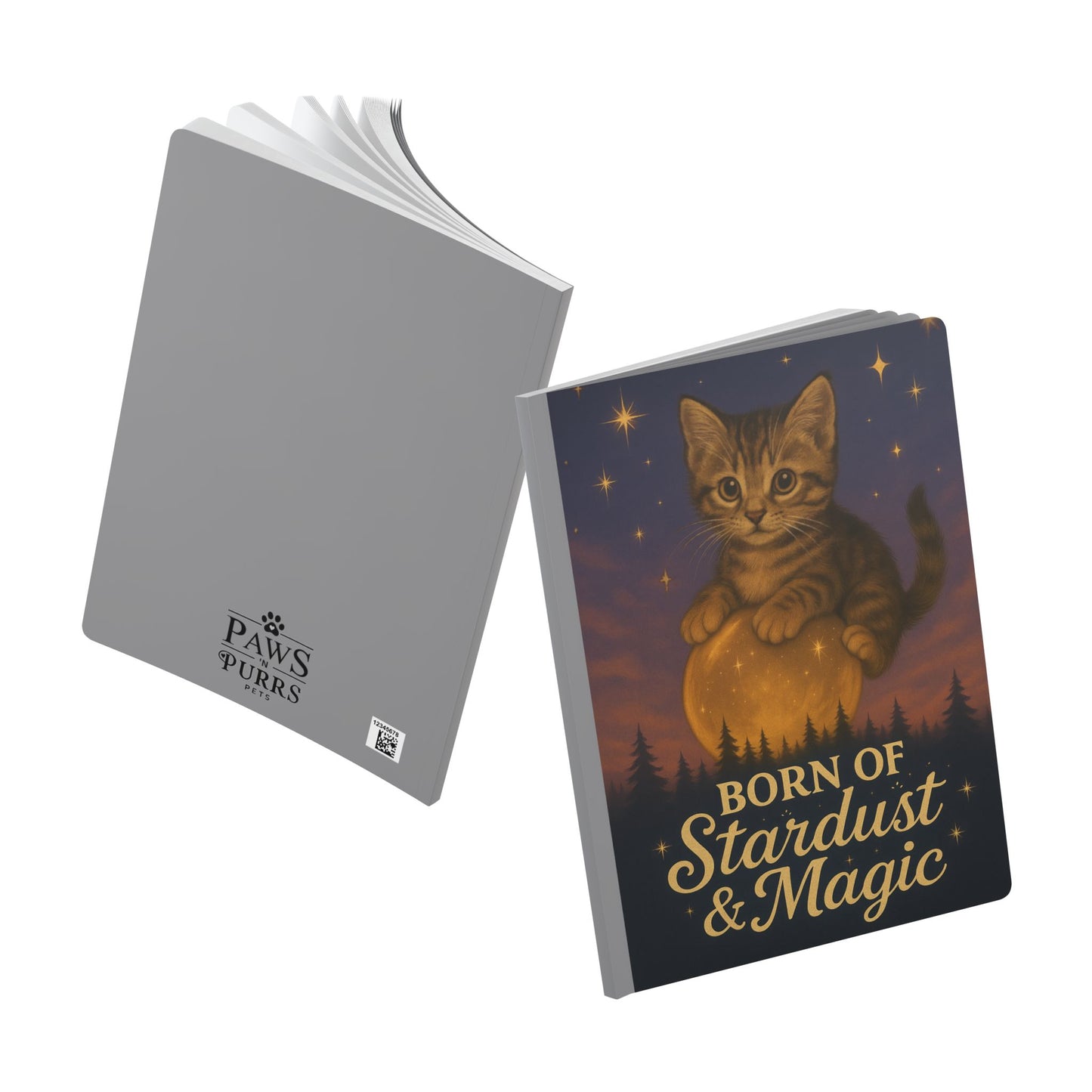 Personalized Image: Born of Stardust & Magic - Whimsical Cat Journal