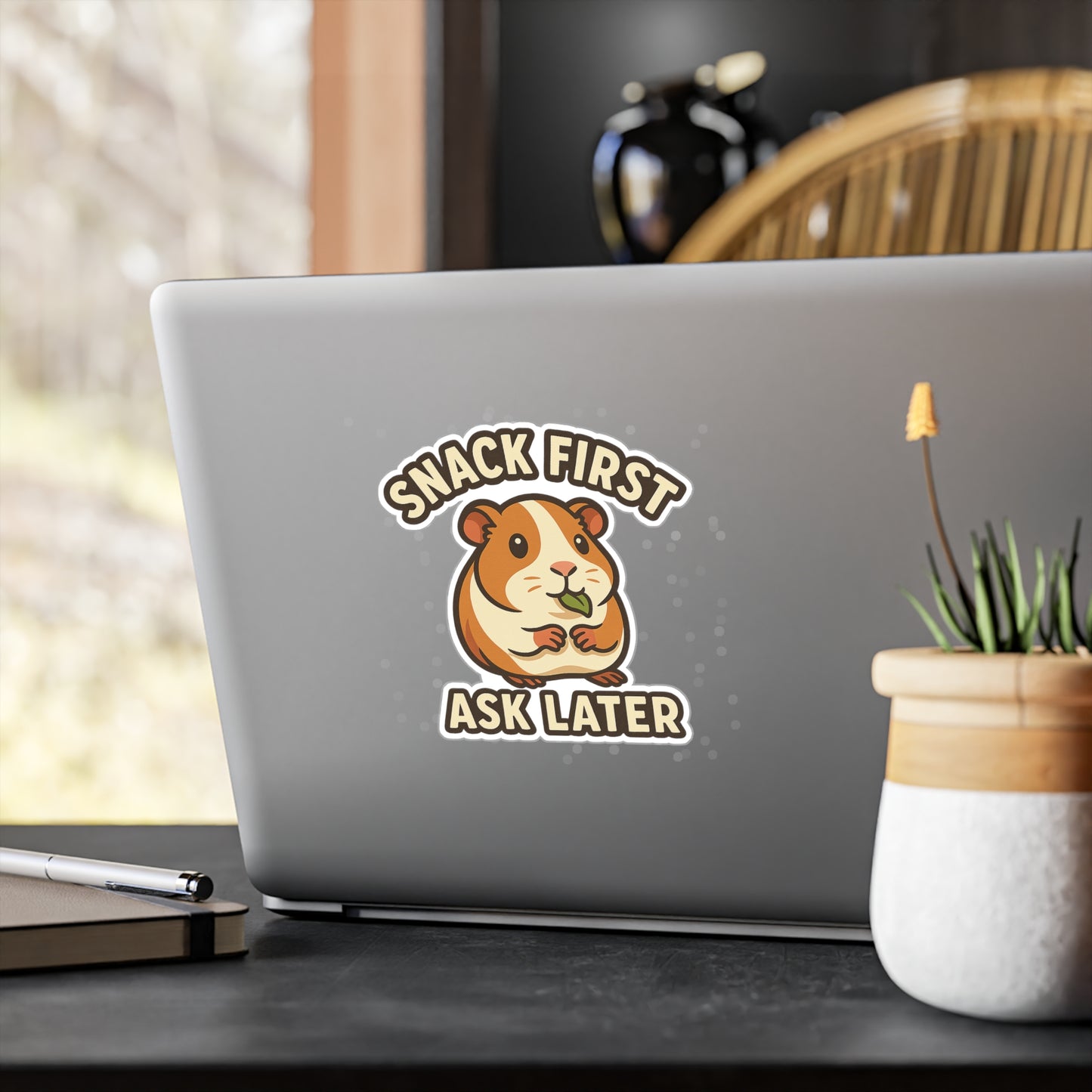Snack First, Ask Later – Gerbil Vinyl Sticker