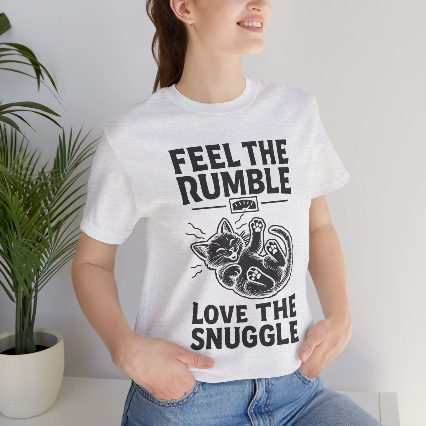 Feel the Rumble, Love the Snuggle – Cat Soft Unisex T-Shirt