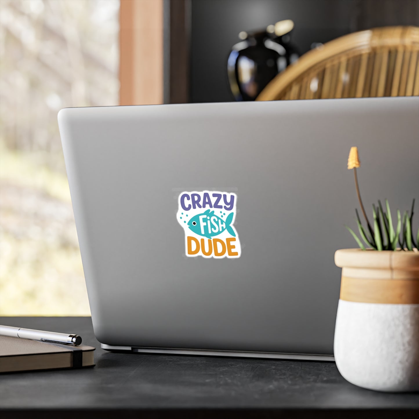 Crazy Fish Dude - Vinyl Sticker