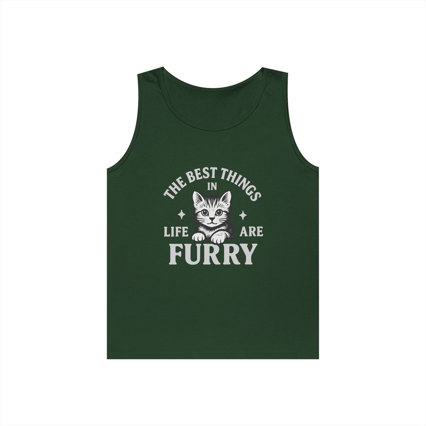 The Best Things in Life are Furry - Heavy Cotton Unisex Tank Top