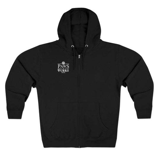 Purr More, Worry Less – Cozy Cat Lover’s Zip Hoodie