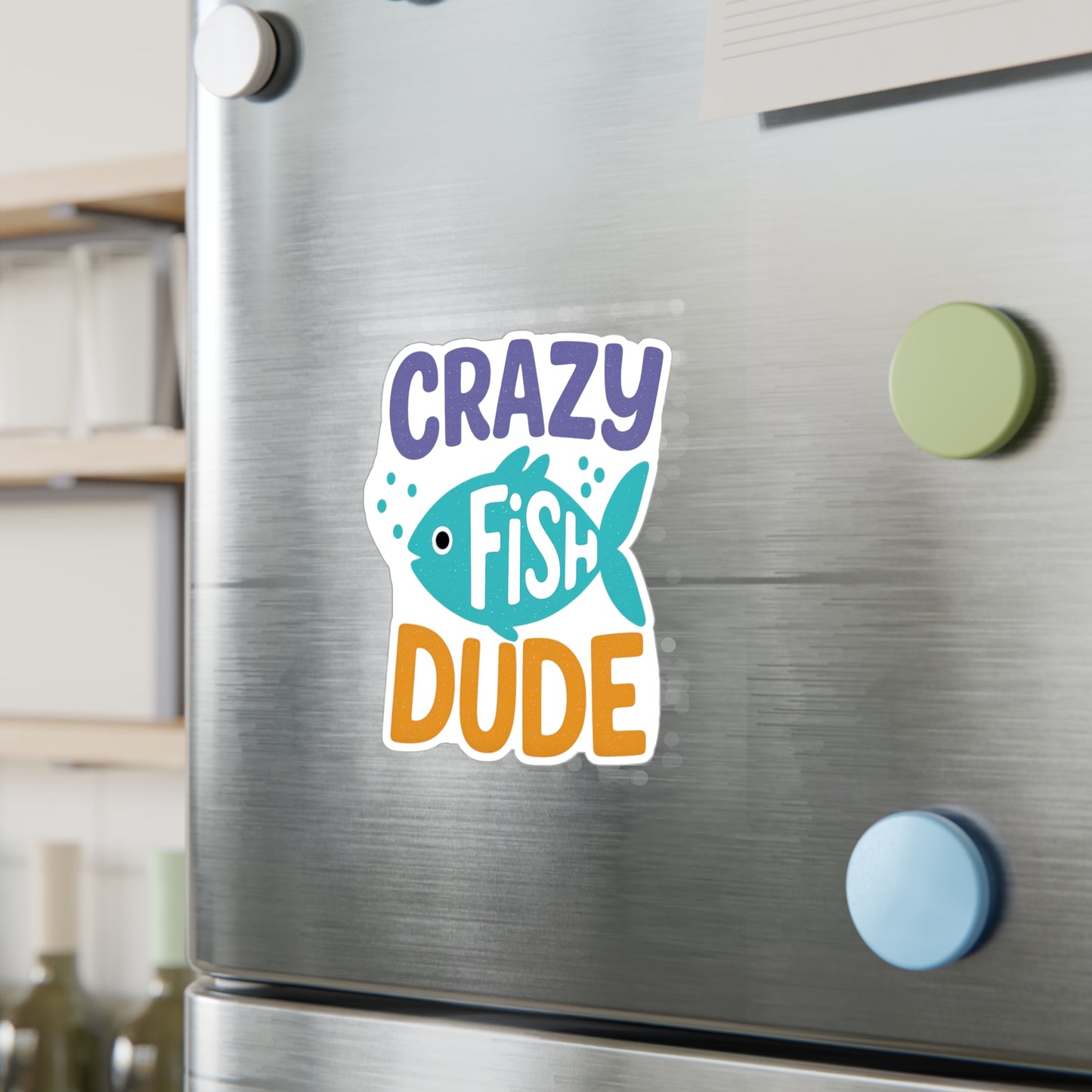 Crazy Fish Dude - Vinyl Sticker