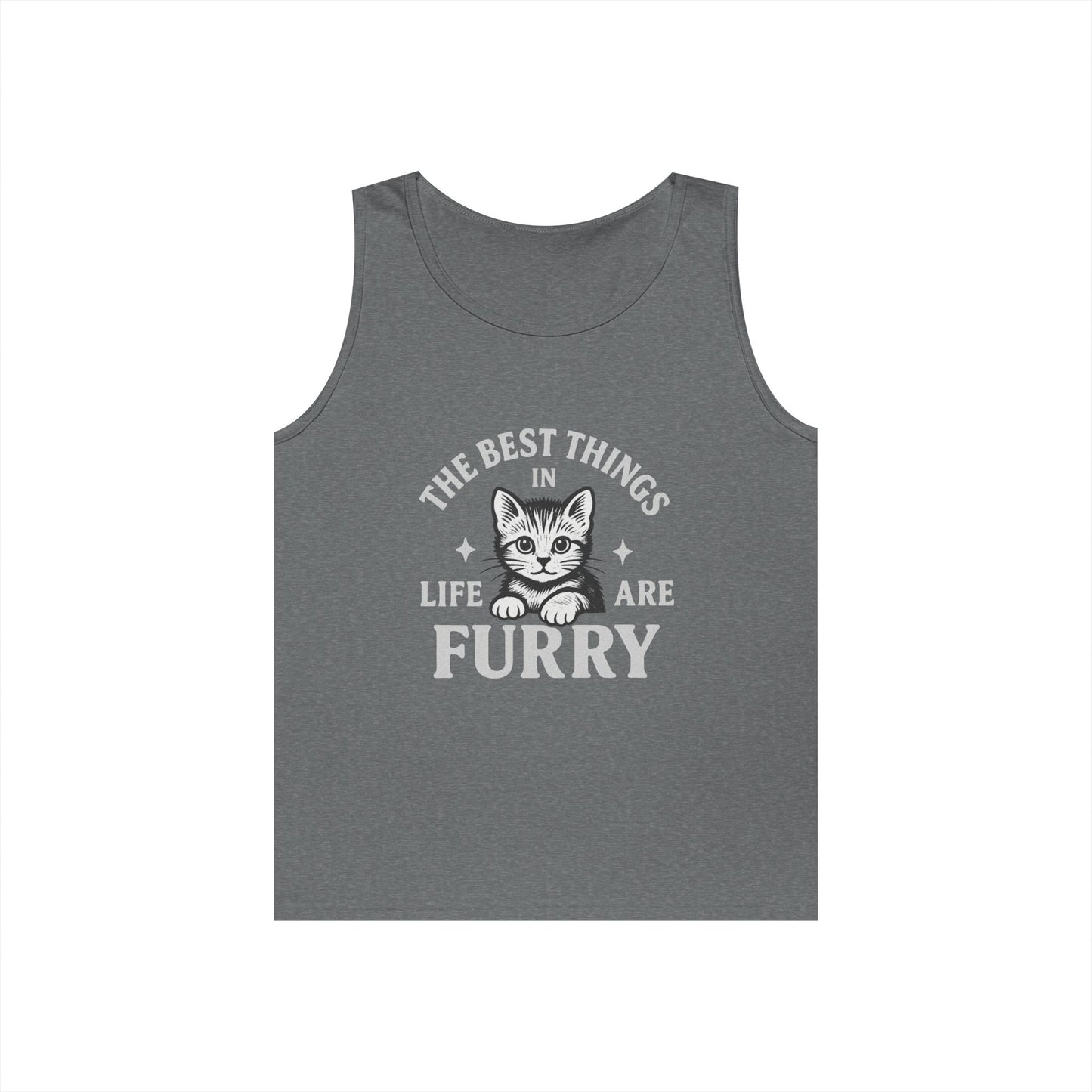 The Best Things in Life are Furry - Heavy Cotton Unisex Tank Top