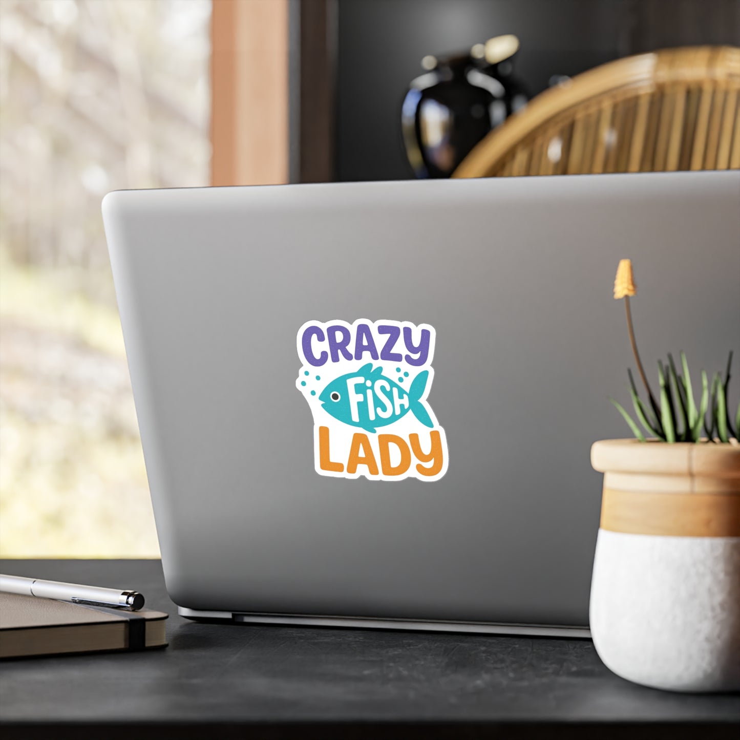 Crazy Fish Lady - Vinyl Sticker