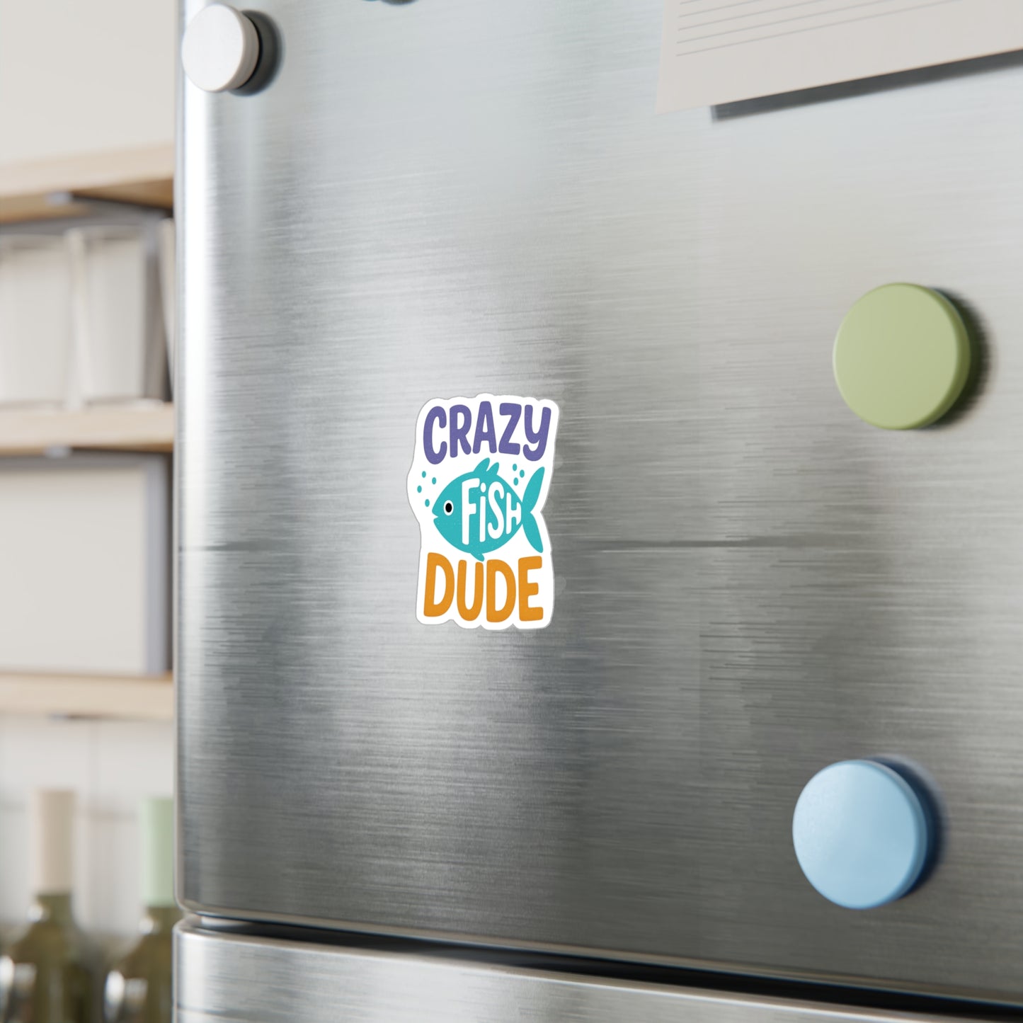 Crazy Fish Dude - Vinyl Sticker