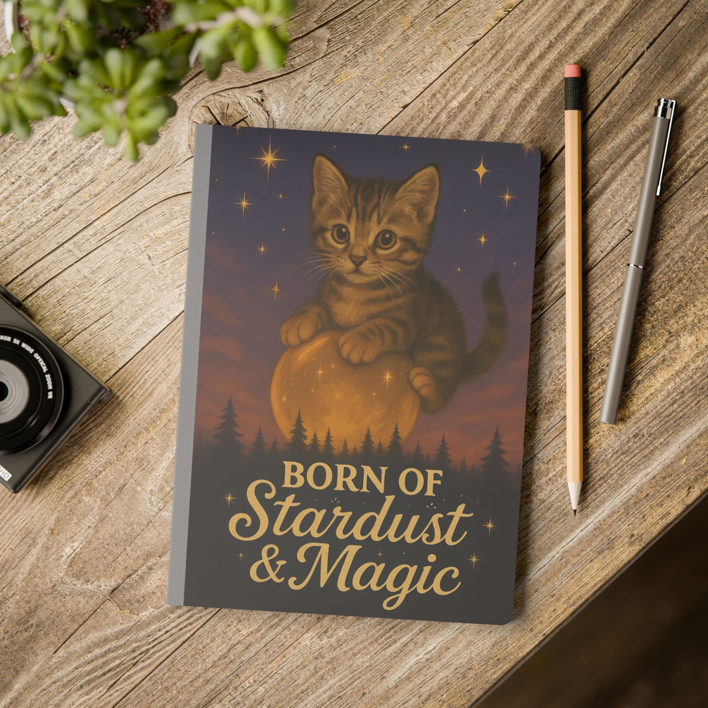 Personalized Image: Born of Stardust & Magic - Whimsical Cat Journal