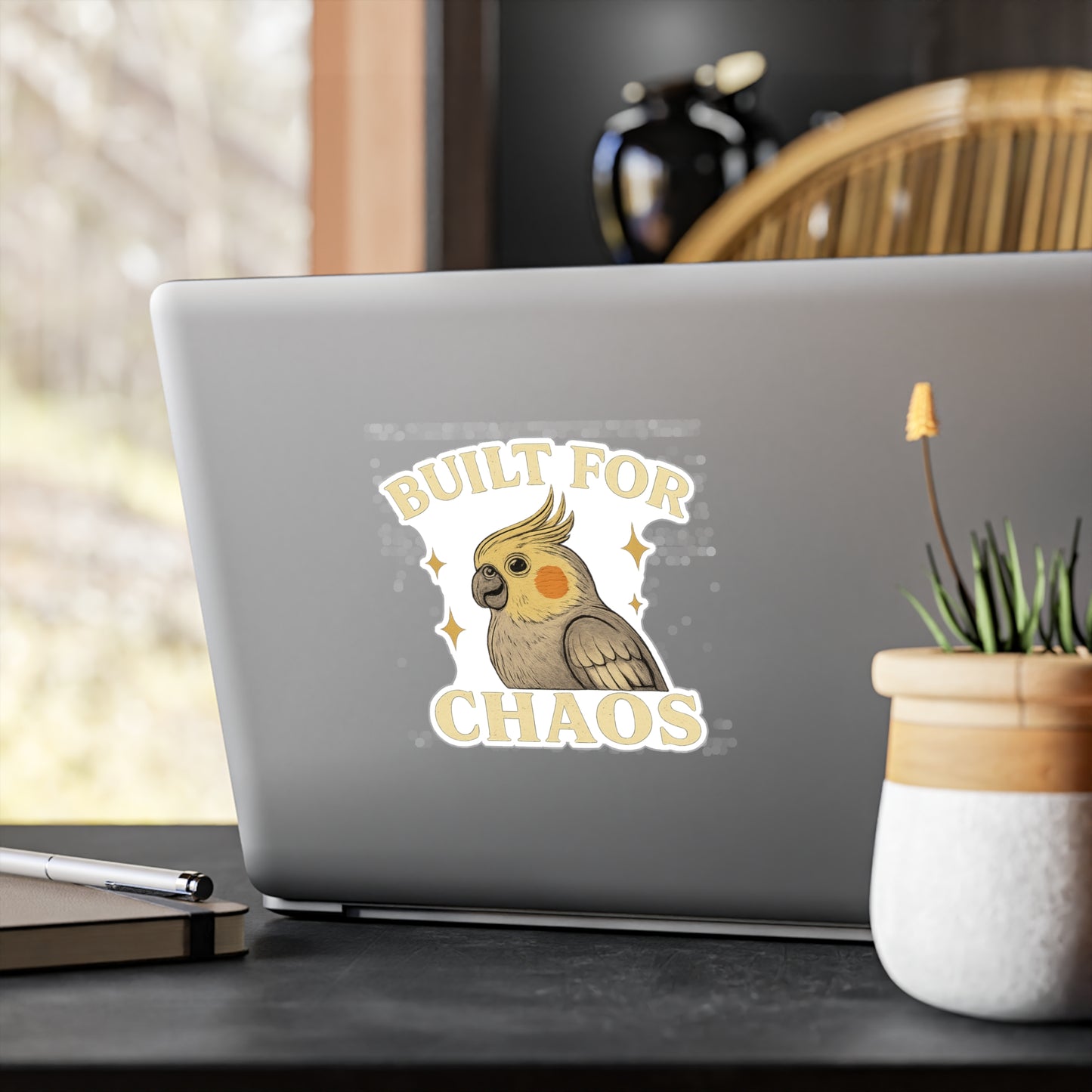 Built for Chaos - Cockatiel Bird Vinyl Sticker