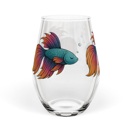 Betta Fish - Stemless Wine Glass