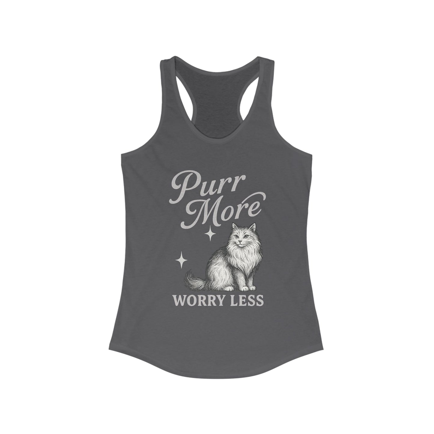 Purr More, Worry Less – Women’s Racerback Cat Tank Top