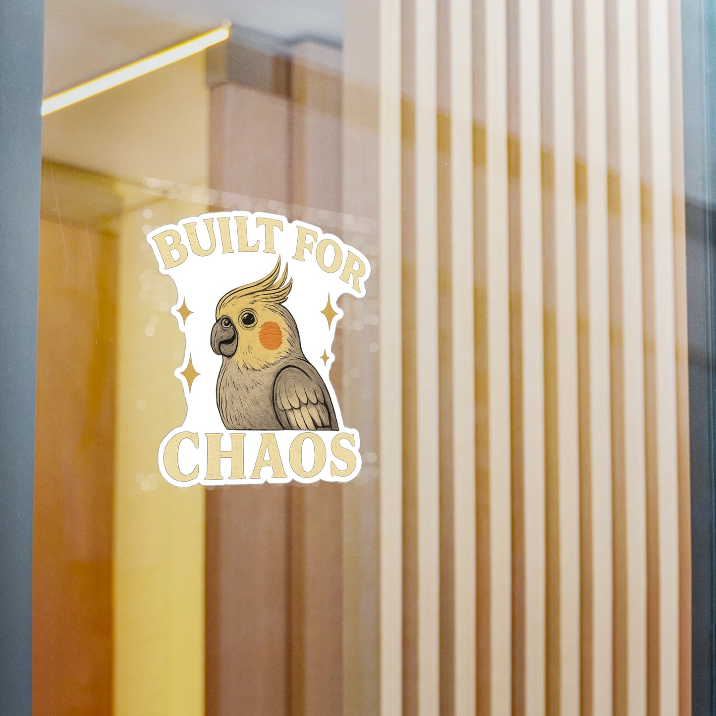 Built for Chaos - Cockatiel Bird Vinyl Sticker