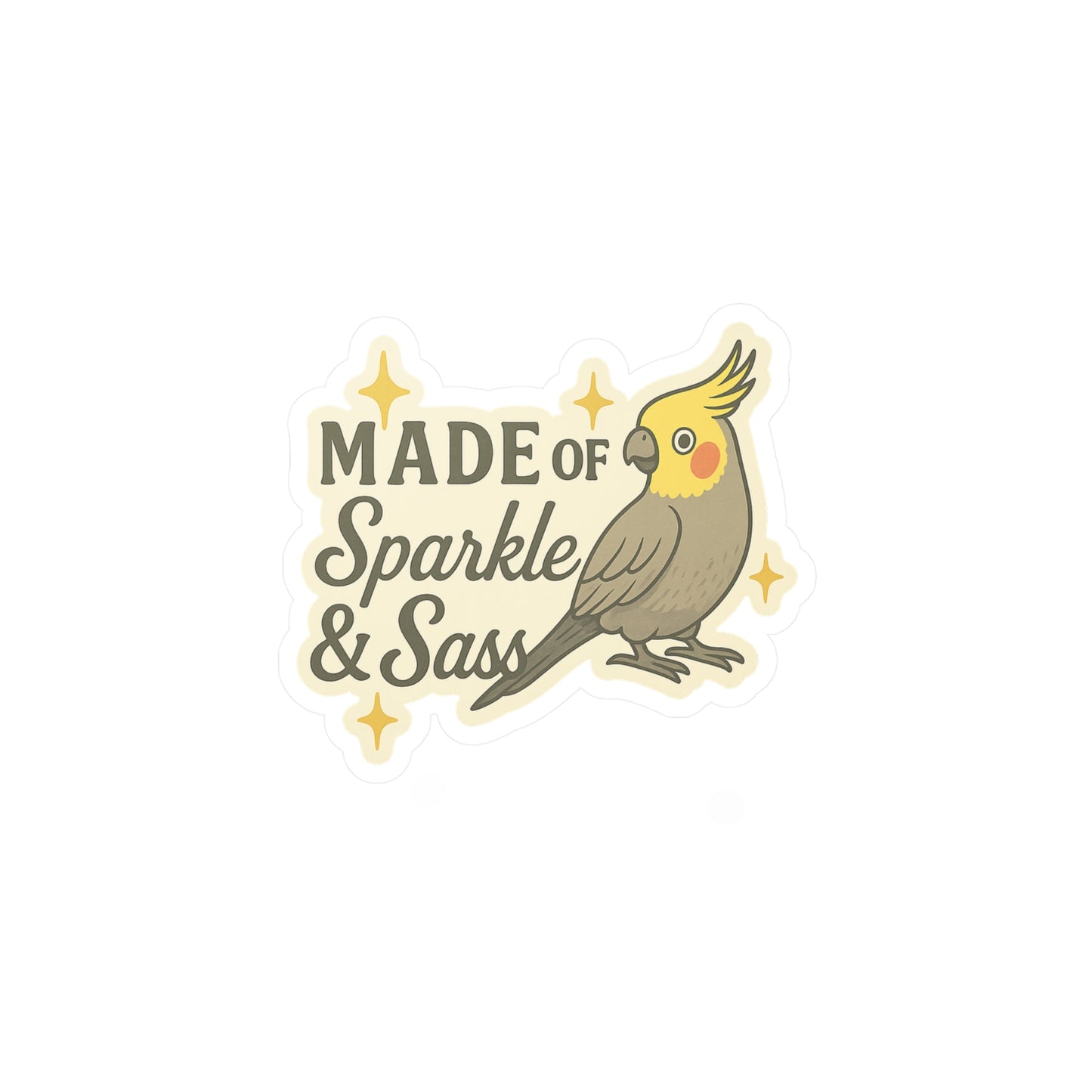 Made of Sparkle and Sass - Cockatiel Bird Vinyl Sticker