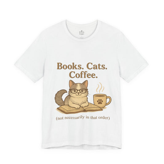 Books. Cats. Coffee. – Soft Unisex T-Shirt