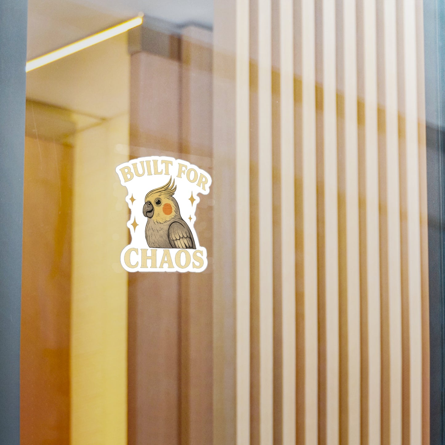 Built for Chaos - Cockatiel Bird Vinyl Sticker