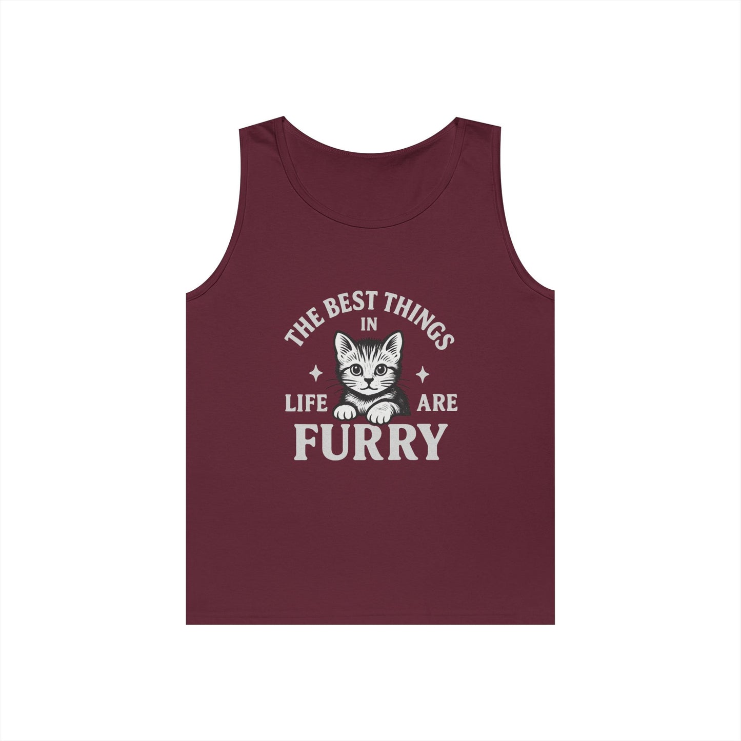 The Best Things in Life are Furry - Heavy Cotton Unisex Tank Top