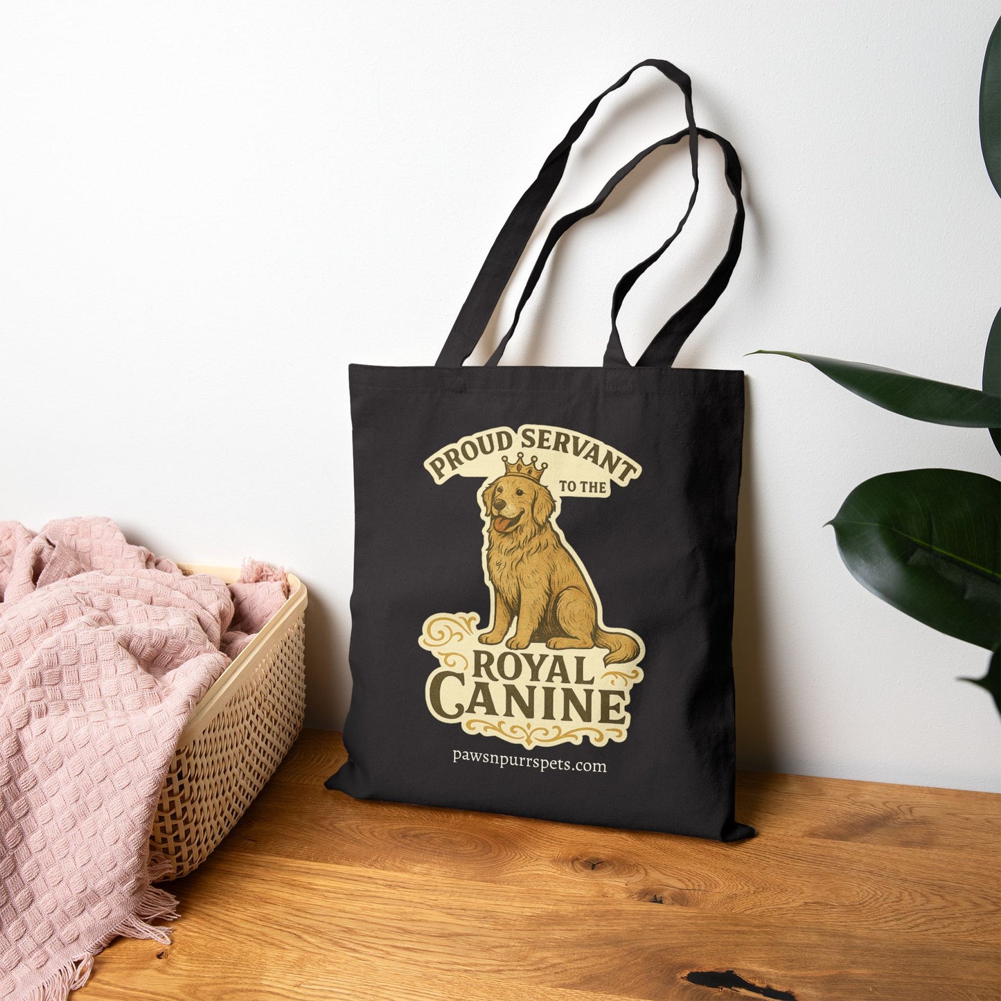 Proud Servant to the Royal Canine – Dog-Themed Cotton Canvas Tote Bag