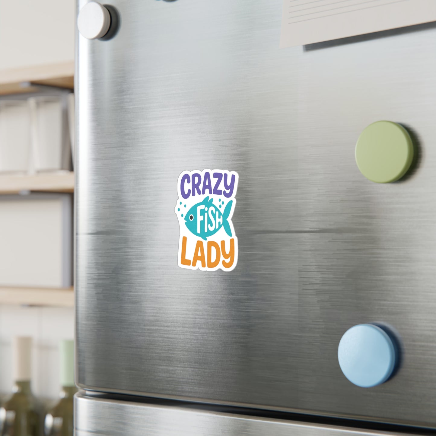 Crazy Fish Lady - Vinyl Sticker