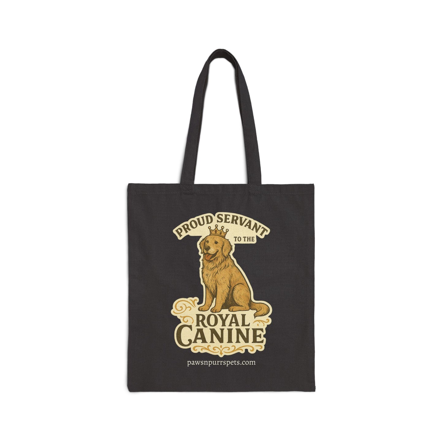 Proud Servant to the Royal Canine – Dog-Themed Cotton Canvas Tote Bag