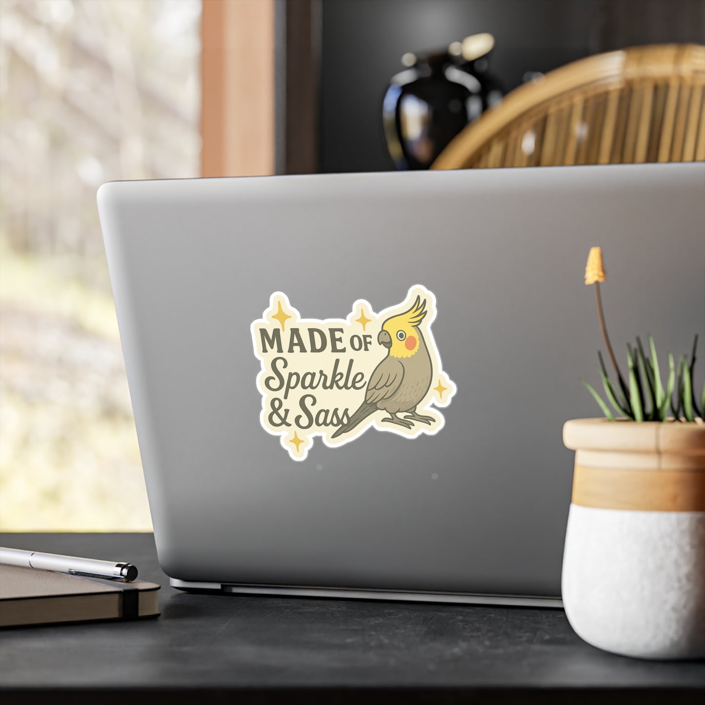 Made of Sparkle and Sass - Cockatiel Bird Vinyl Sticker