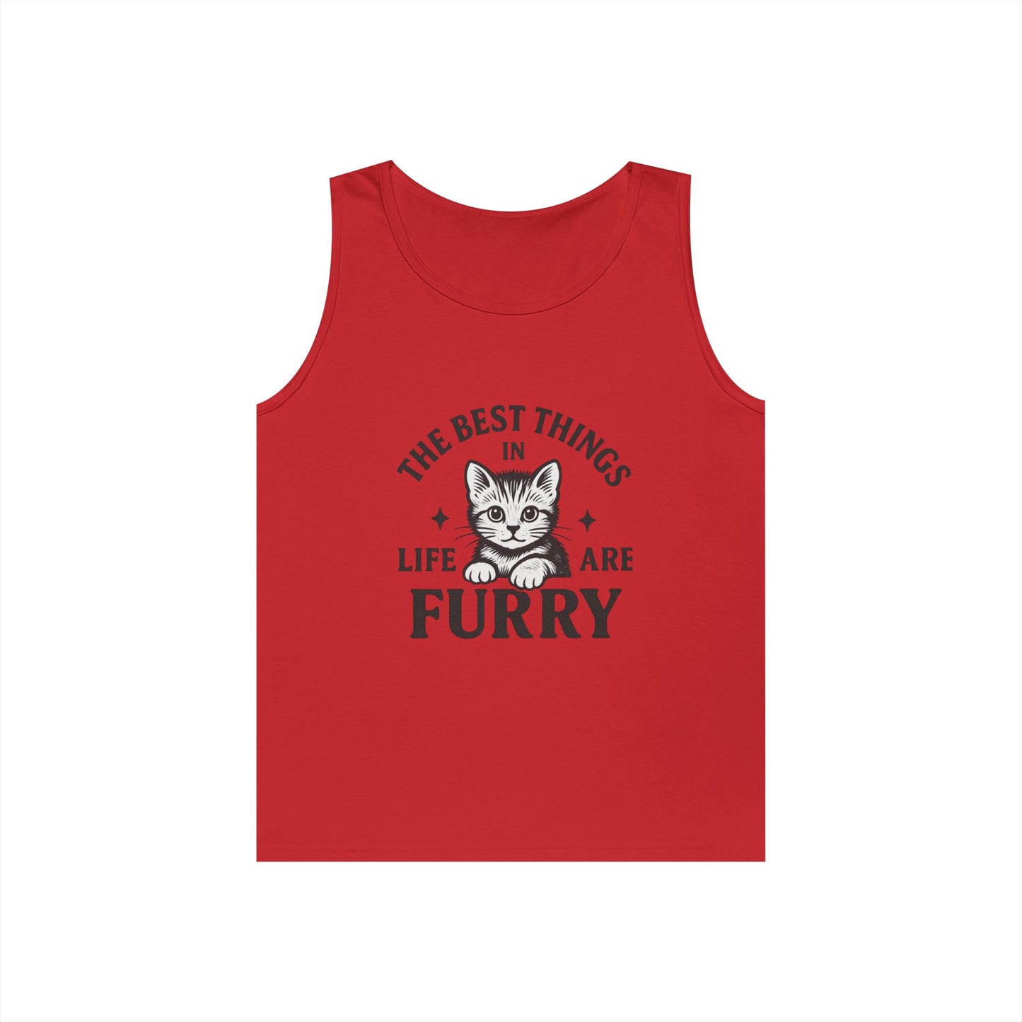 The Best Things in Life are Furry - Heavy Cotton Unisex Tank Top