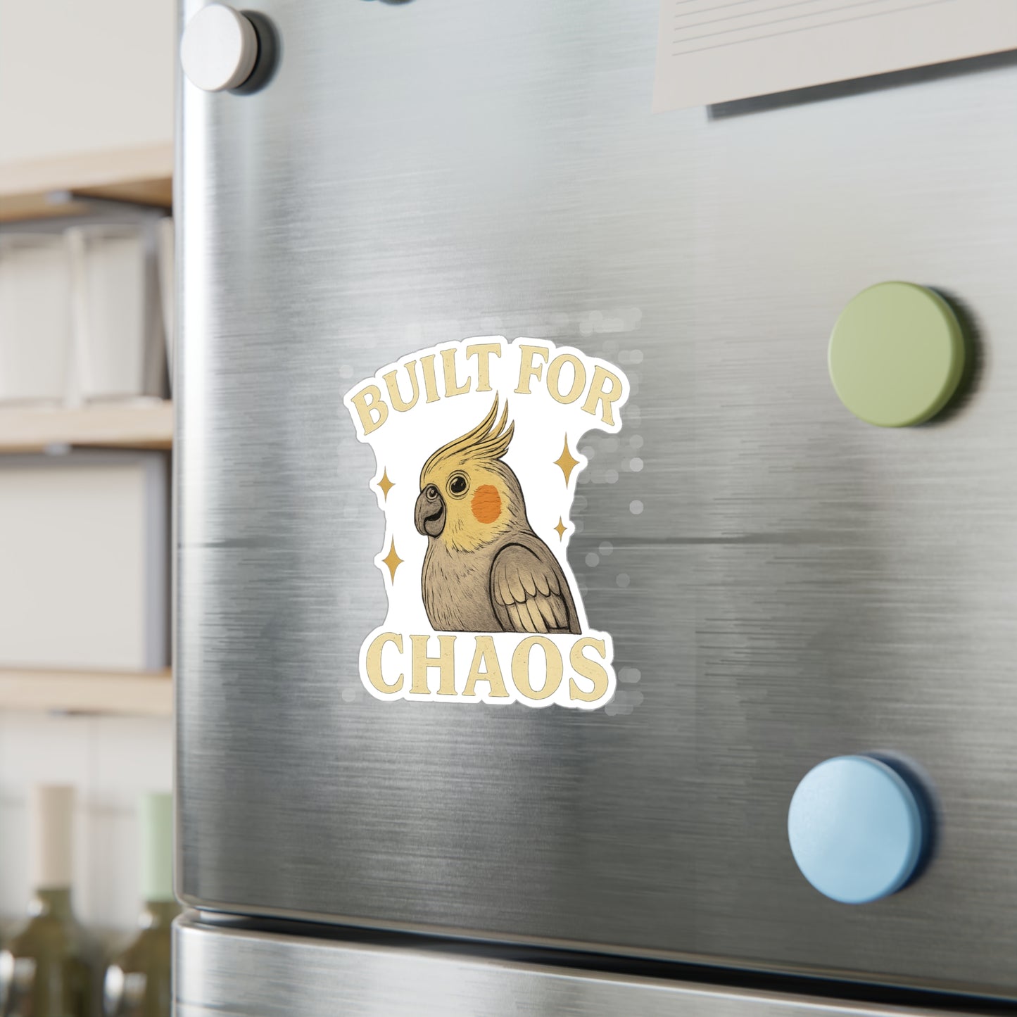 Built for Chaos - Cockatiel Bird Vinyl Sticker
