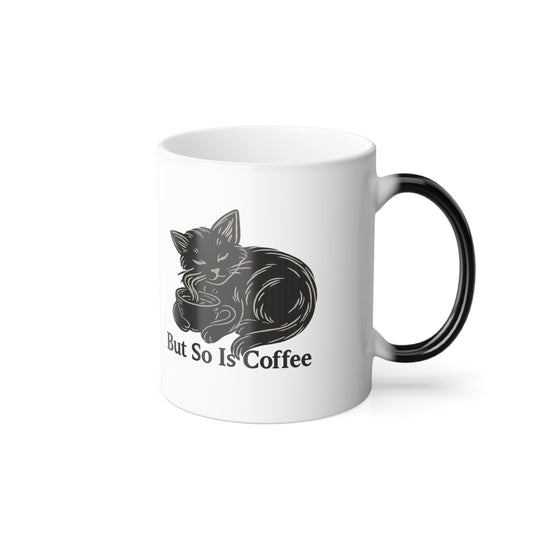Rest Is Essential, But So Is Coffee – Whimsical Cat Color Morphing 11oz Mug