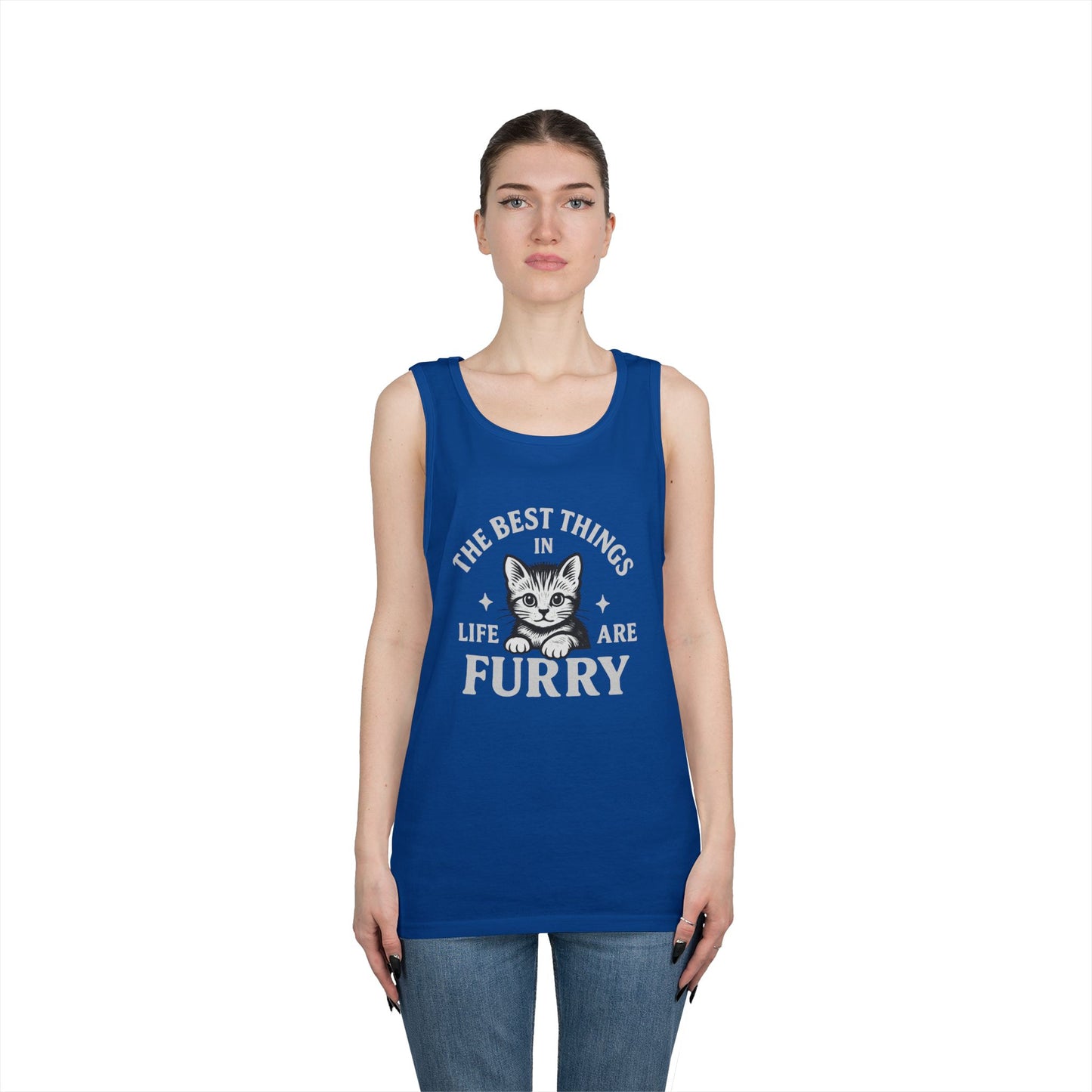 The Best Things in Life are Furry - Heavy Cotton Unisex Tank Top