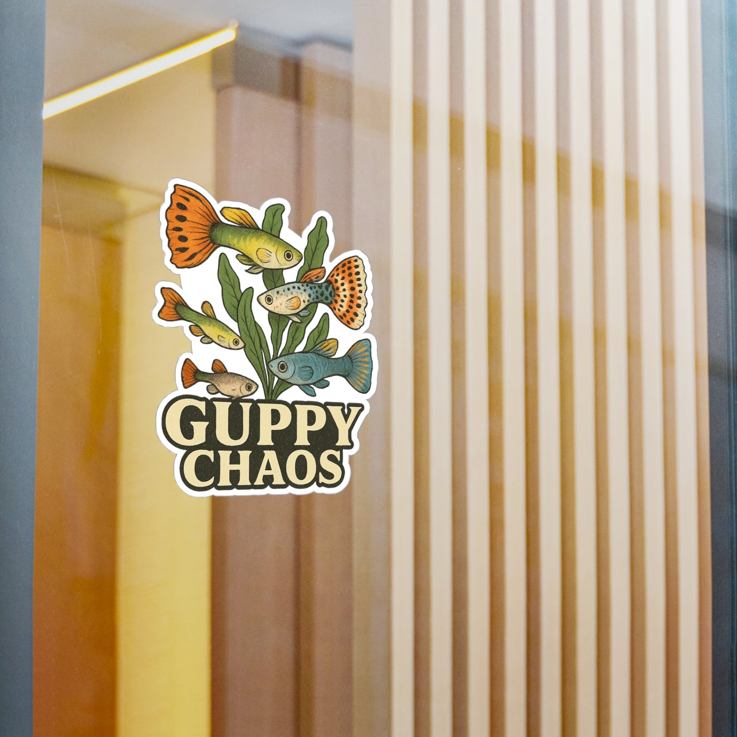 Guppy Chaos – Aquarium Fish Vinyl Sticker