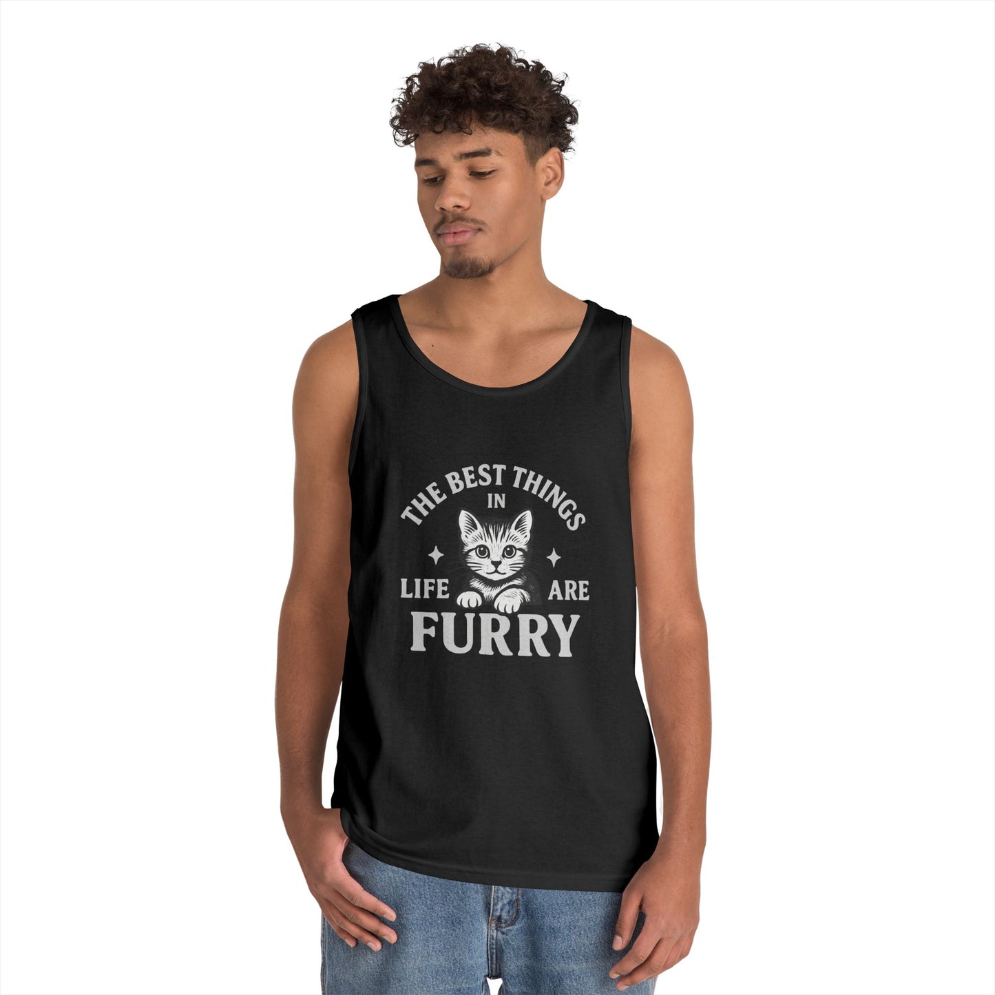The Best Things in Life are Furry - Heavy Cotton Unisex Tank Top
