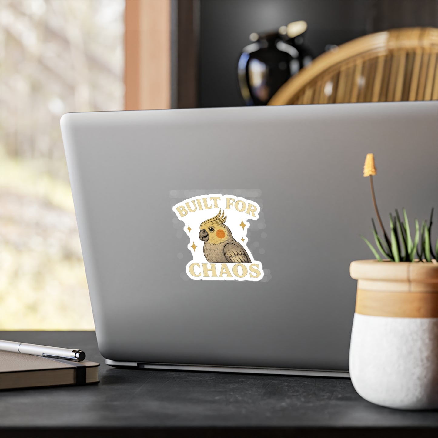 Built for Chaos - Cockatiel Bird Vinyl Sticker