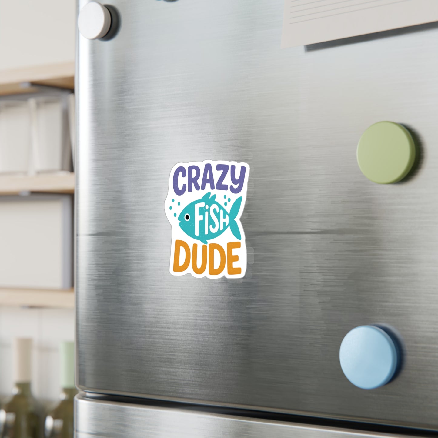 Crazy Fish Dude - Vinyl Sticker