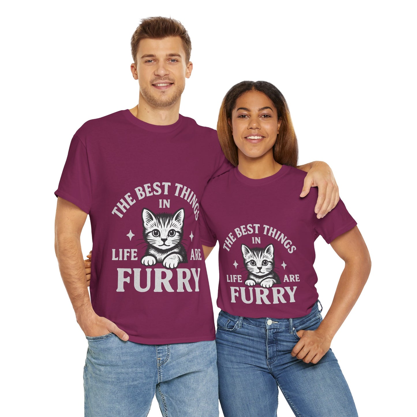 The Best Things in Life are Furry - Classic Cat Unisex T-Shirt