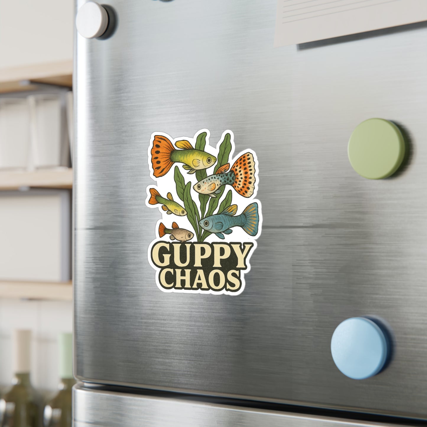 Guppy Chaos – Aquarium Fish Vinyl Sticker