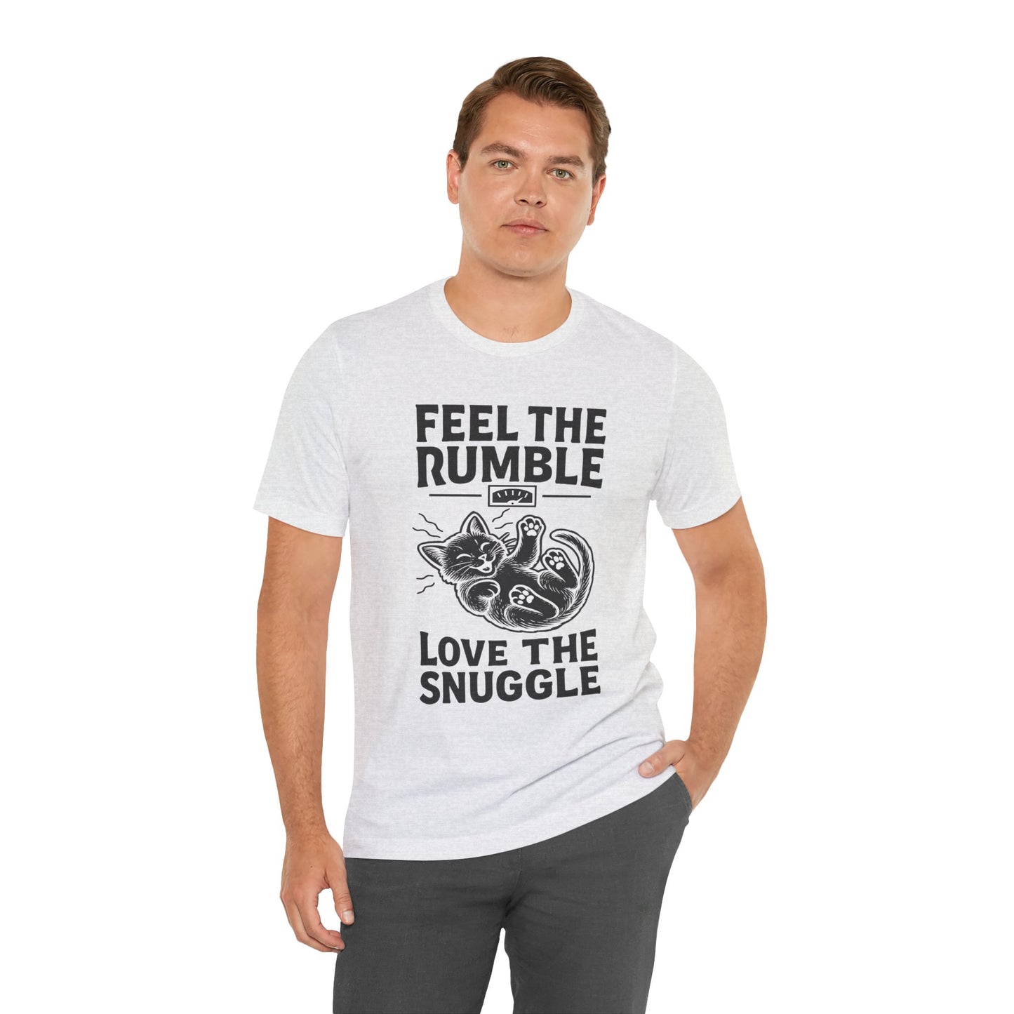 Feel the Rumble, Love the Snuggle – Cat Soft Unisex T-Shirt