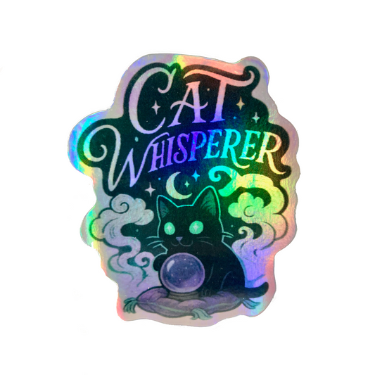 Cat Whisperer - Black Cat Design Sticker