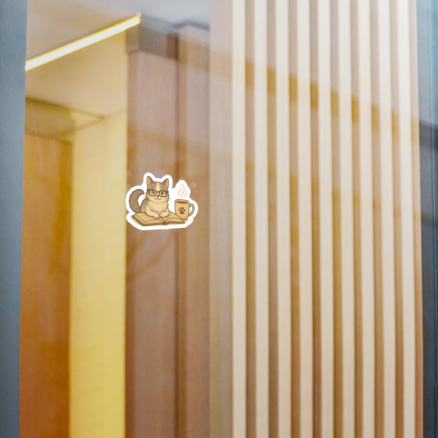 Books. Cats. Coffee. - Cat Sticker