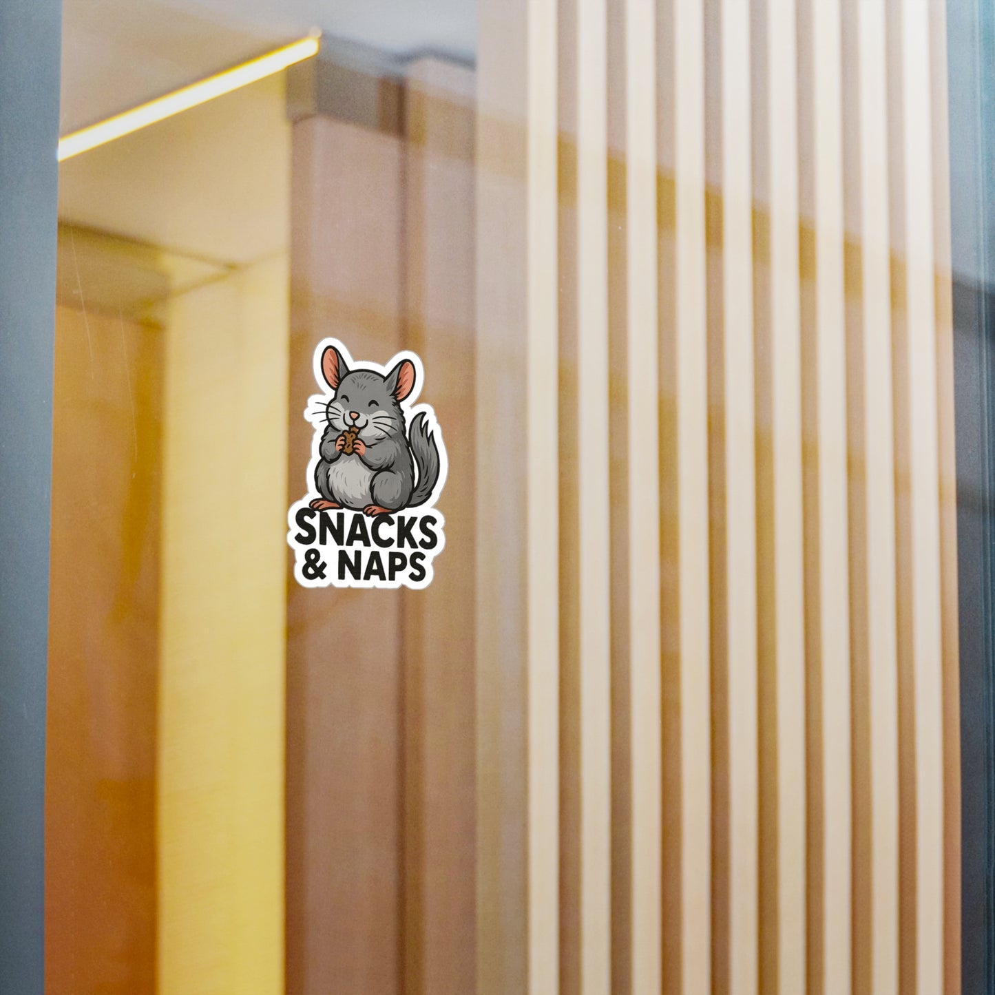 Snacks & Naps - Chinchilla Sticker