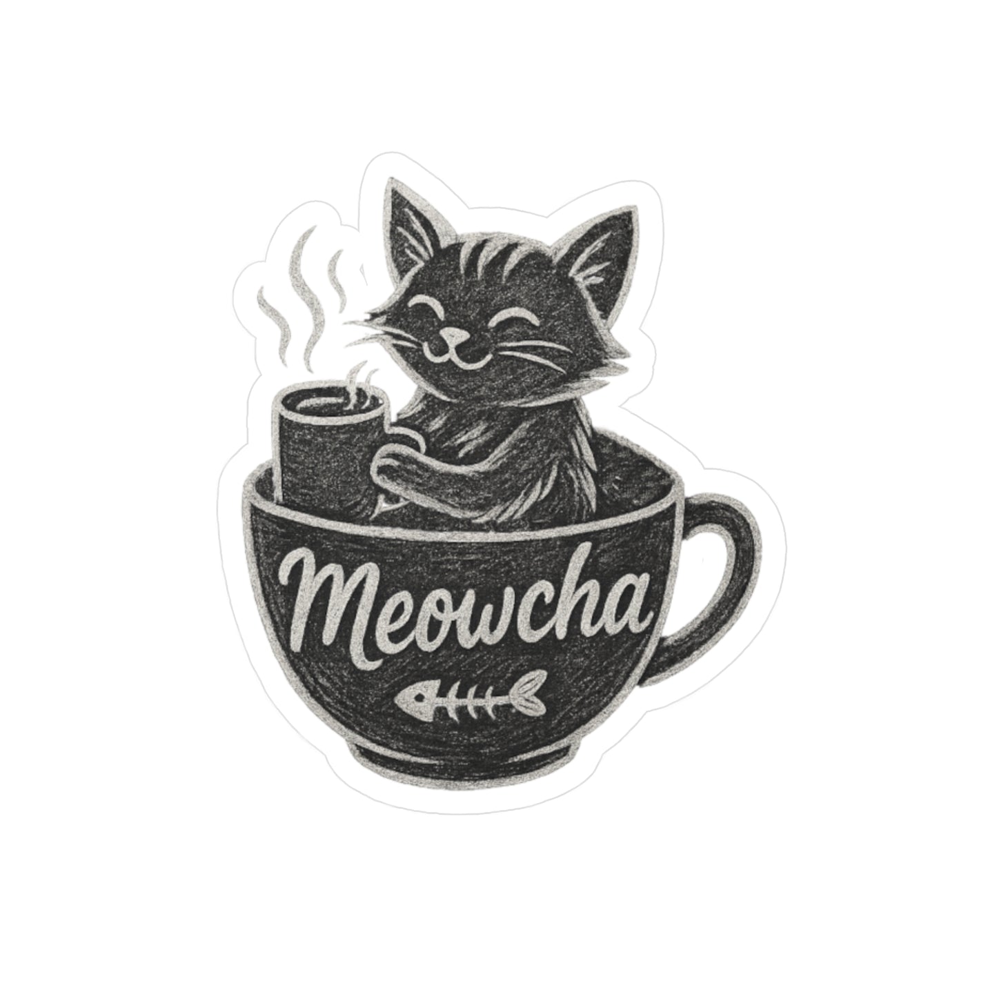 Coffee Pet Stickers: Meowcha & Puppuccino (Set of 2)