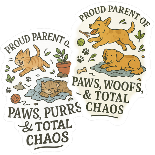 Proud Parent Stickers - Cat & Dog (Set of 2)