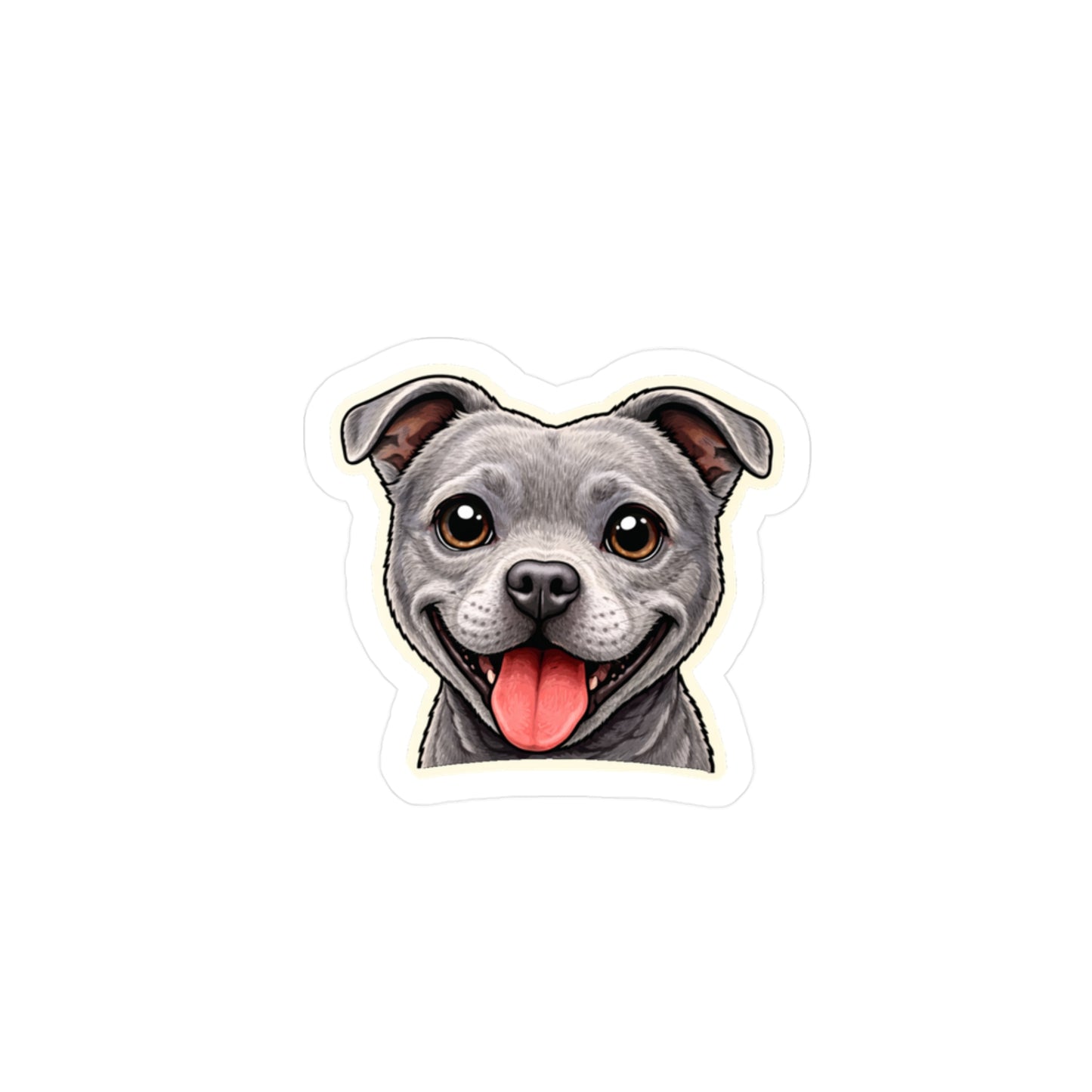Heart Faced Love - Staffordshire Bull Terrier Dog Sticker