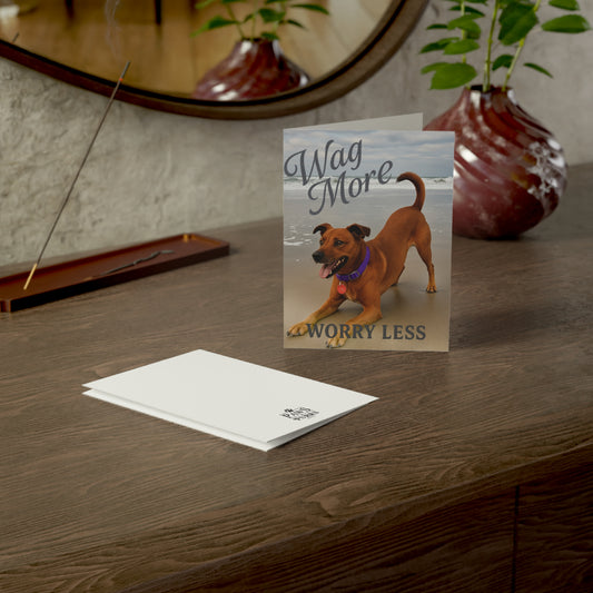 "Wag More, Worry Less" Life Lessons from Our Pets: Dog Greeting Card