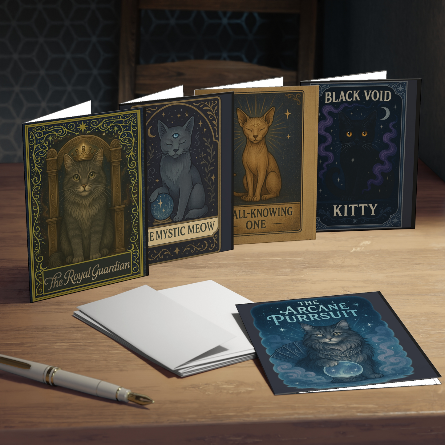 Mystical Cats: Greeting Card Set (5-Pack)