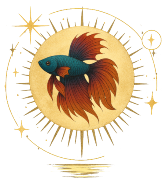 Red Sun Betta Fish - Sticker