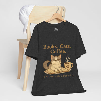 Books. Cats. Coffee. – Soft Unisex T-Shirt