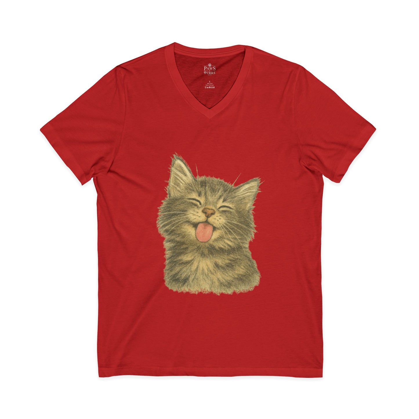 Kitty Lick - V-Neck Unisex T-Shirt