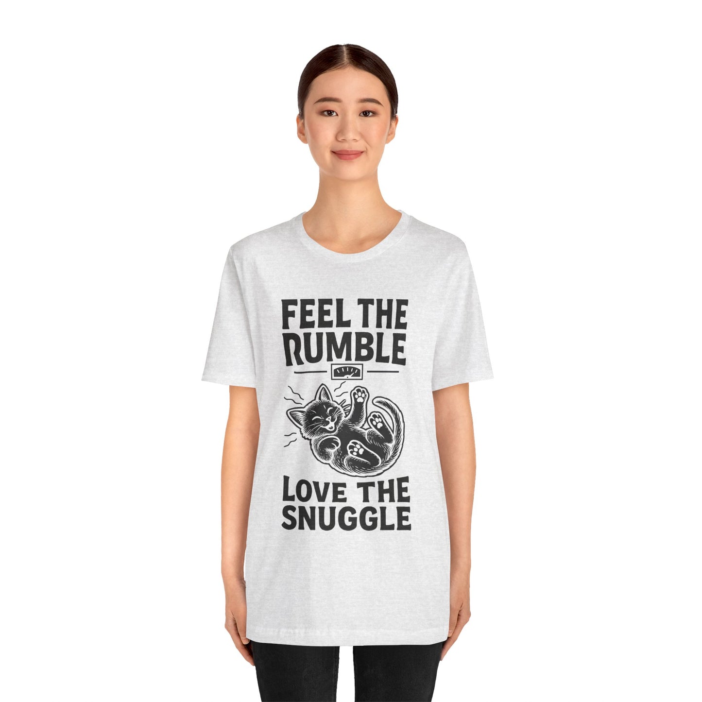 Feel the Rumble, Love the Snuggle – Cat Soft Unisex T-Shirt