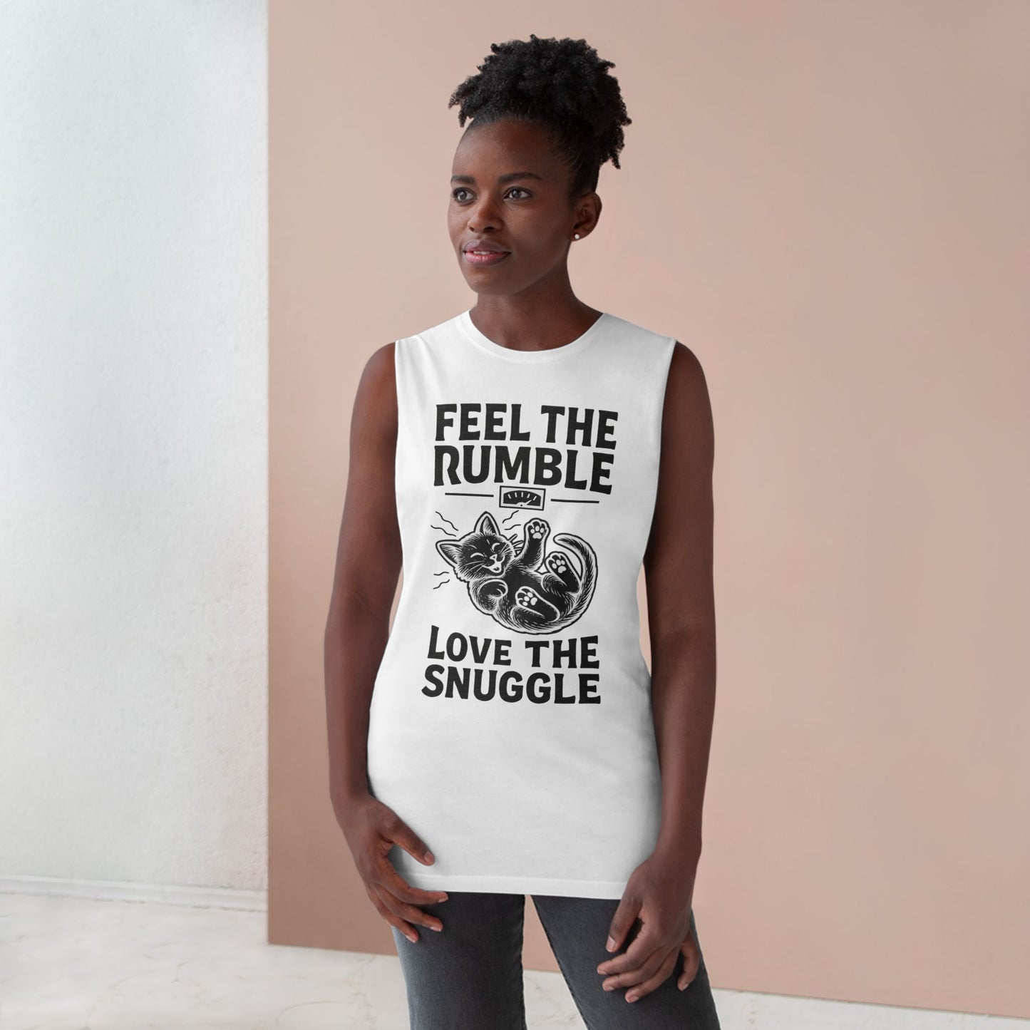 Feel the Rumble, Love the Snuggle - Vintage-Cut Muscle Tank Top